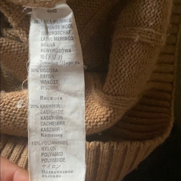 MENS POINT OF ITALY TAN TURTLENECK SWEATER MADE IN ITALY 🇮🇹 - Picture 4 of 4